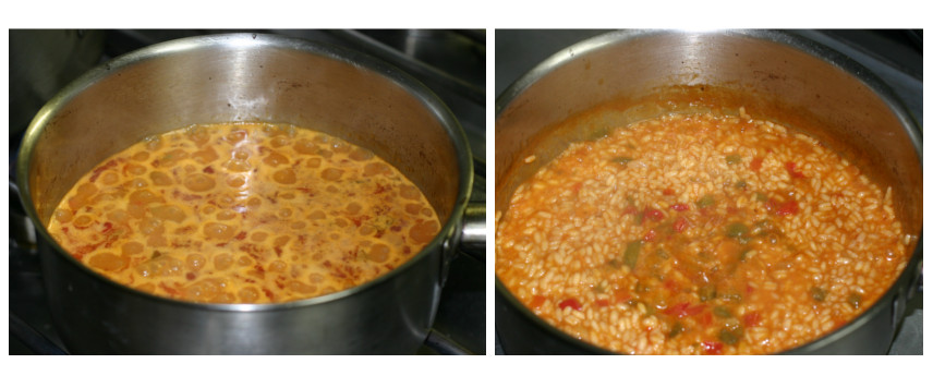 Arroz cociendo 12 minutos