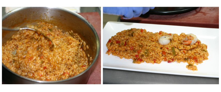 Terminando el plato y emplatando