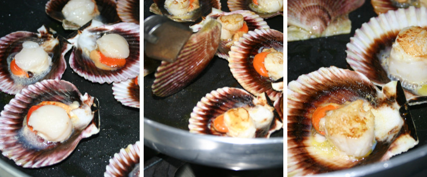 Cocinando Zamburiñas a la plancha