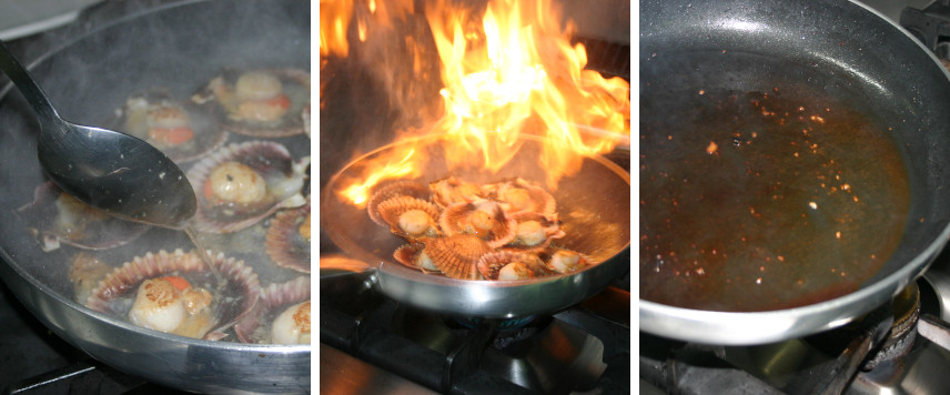 Salsear zamburiñas a la plancha