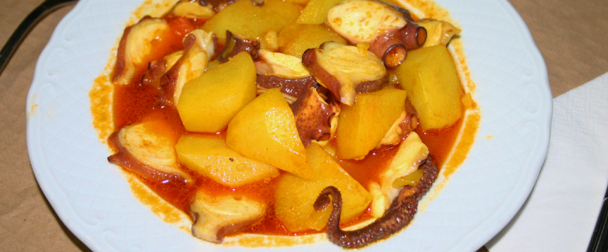 Emplatado guiso de pulpo