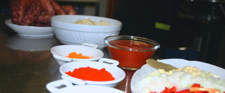 Ingredientes del Guiso de Pulpo